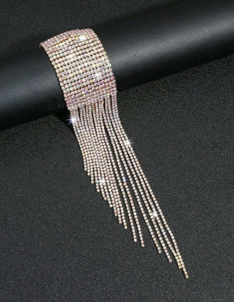 Rhinestone Tassel Decore Bracelet.