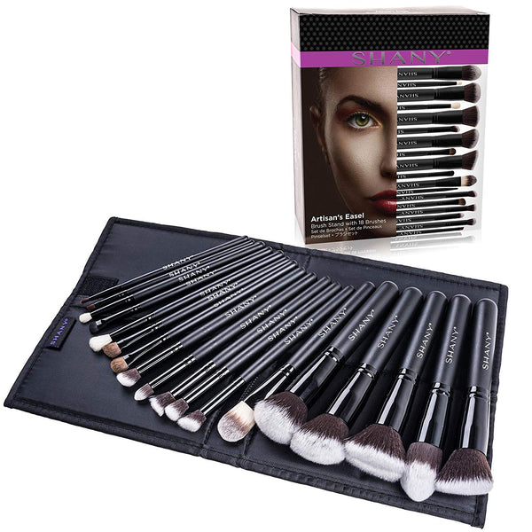 SHANY Artisan's Easel 18 Piece Elite Cosmetics Brush Collection, Black