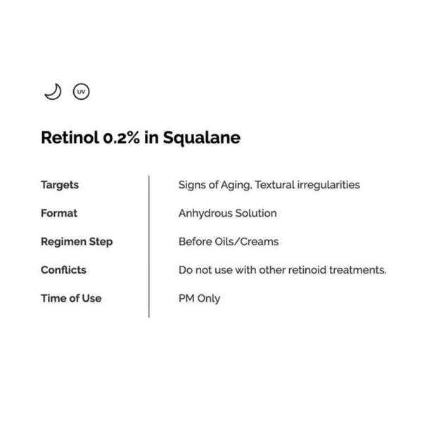 THE ORDINARY Retinol 0.2% in Squalane( 30ml)