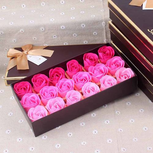 Rose Petals Bath Soap Flower Aromatic Artificial Flower Soap in Sand Bear Gift Box