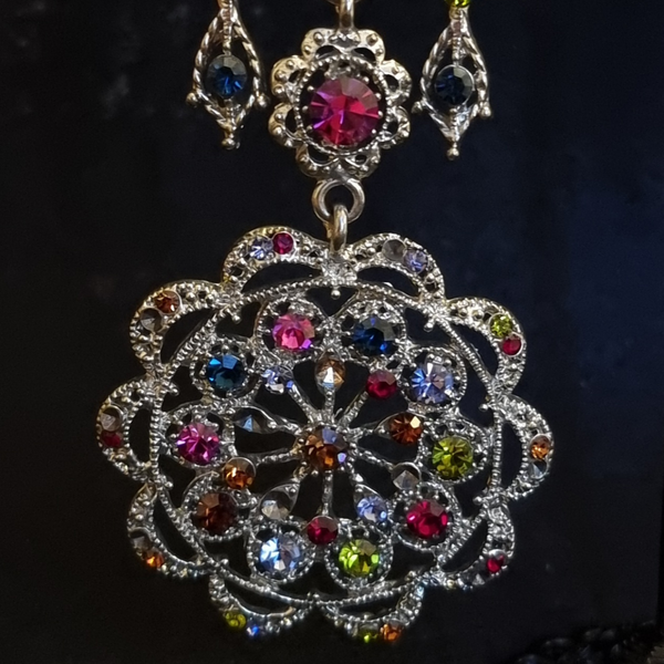 Multi crystal chandelier earrings