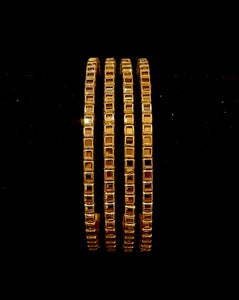 ( 4 PCS ) Champgane kundan brass bangles.