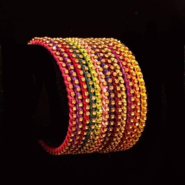 ( 2.6 )Multi silk thread stone bangles.