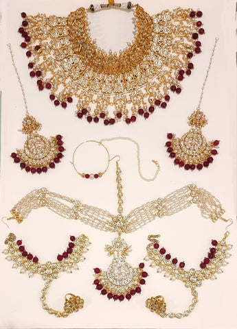 Kundan Haya Moti Designer Maharaani Bridal Jewellery Set.