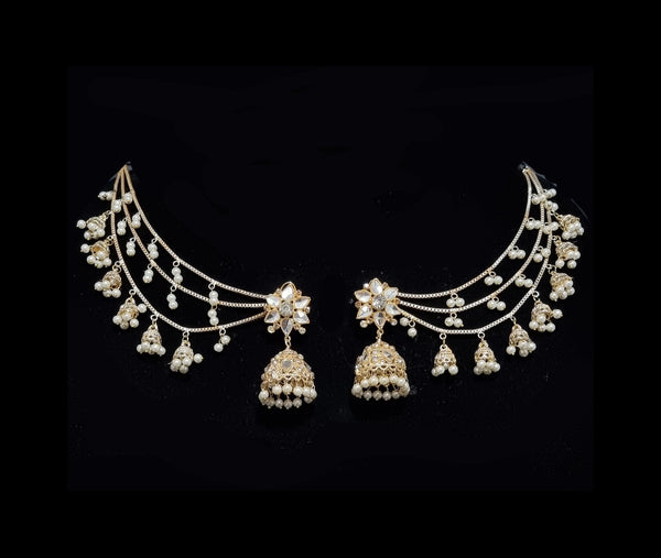 Sheesh Kundan Polki Bahubali Earrings.