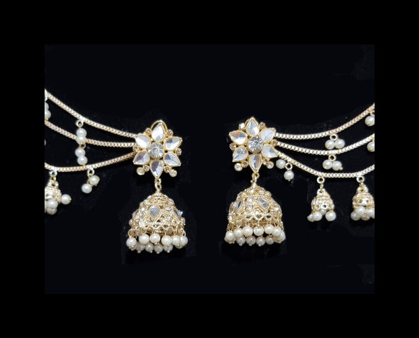 Sheesh Kundan Polki Bahubali Earrings.