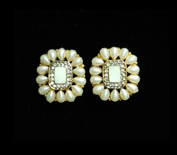 Pearl Polki Stones Studs