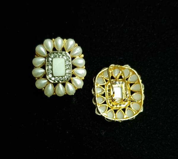 Pearl Polki Stones Studs