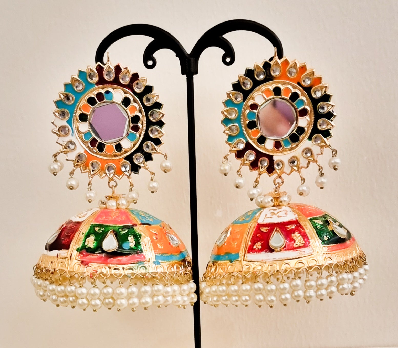 Oversized Multi Color Jhumkas.