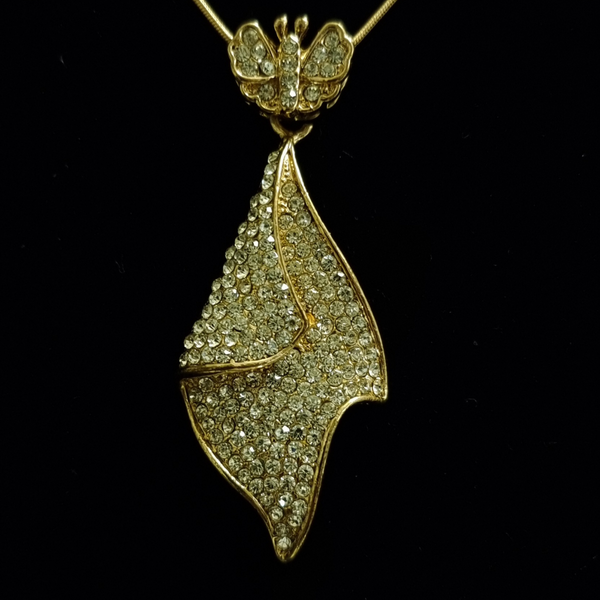 Stone stud gold plated pendant