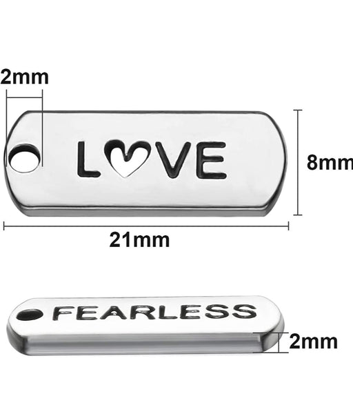 Engraved Motivational Charms Pendants( Gold, Silver )