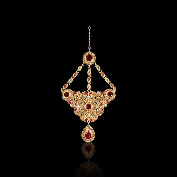 Bridal Kundan White and Maroon Color stones jewellery sets