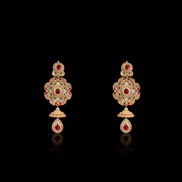 Bridal Kundan White and Maroon Color stones jewellery sets