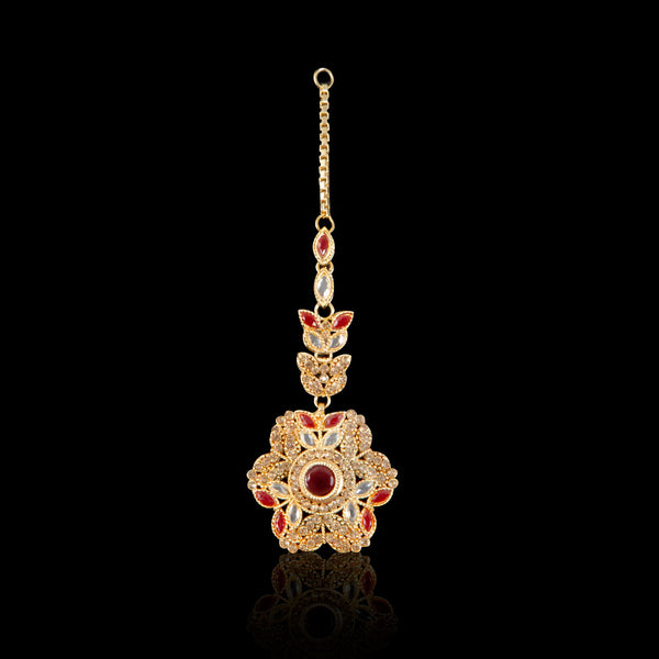 Bridal Kundan White and Maroon Color stones jewellery sets