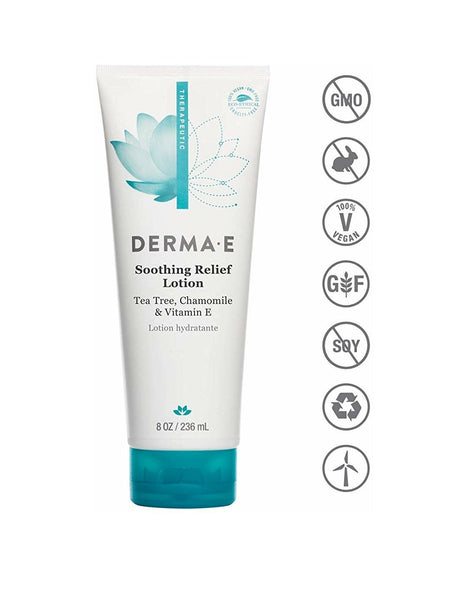 DERMA E Soothing Relief Lotion, Dry Skin Moisturizer, 8 oz