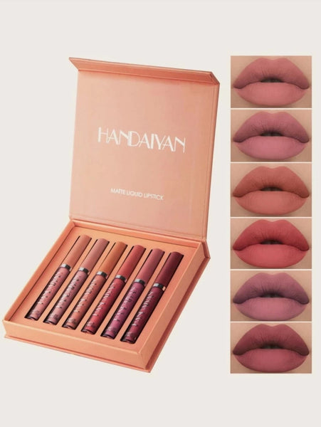 Makeup Matte Liquid Lipstick Sexy Long Lasting Lip Gloss Box Set Brand HANDAIYAN (option A )