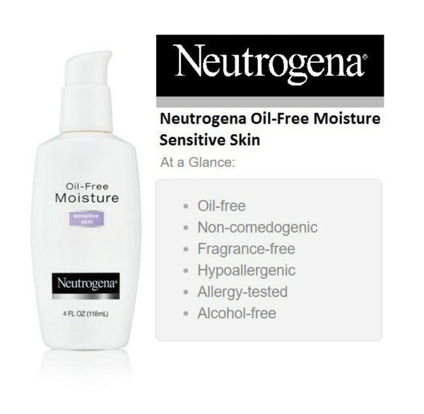 Oil Free Moisture, Ultra-Gentle Facial Moisturizer, Sensitive Skin, 4 fl oz (118 ml)