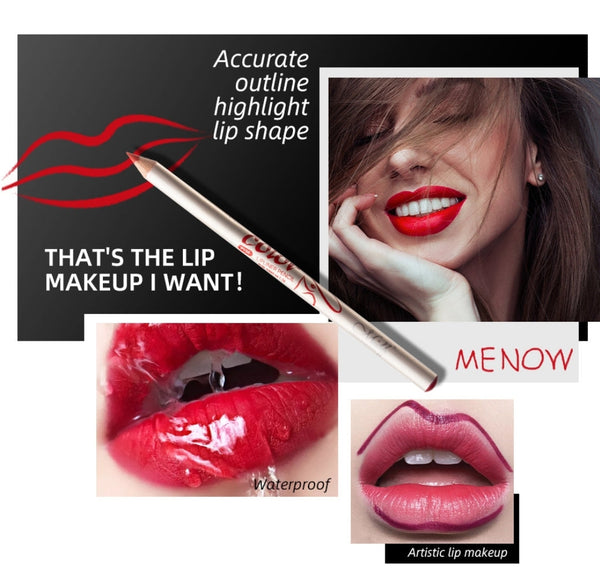 Menow meno P130 lip liner 12 color lip liner matte fog wooden pole set