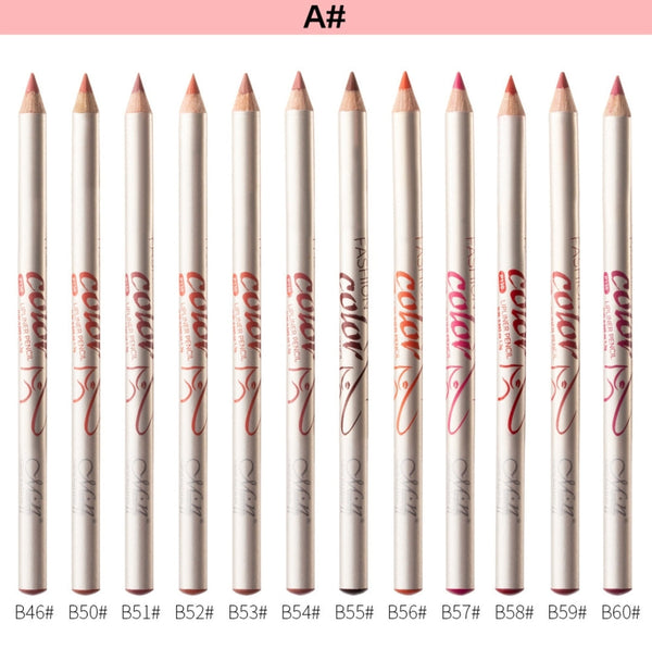 Menow meno P130 lip liner 12 color lip liner matte fog wooden pole set