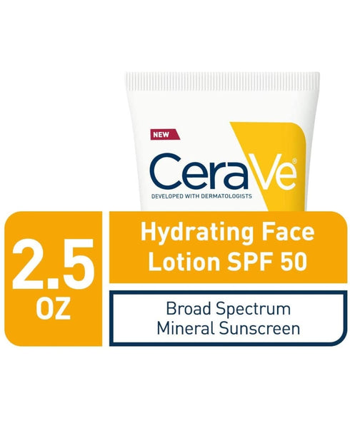 CeraVe 100% Mineral Sunscreen SPF 50 | Face Sunscreen with Zinc Oxide & Titanium Dioxide for Sensitive Skin