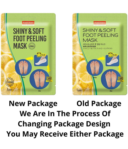 Multi Pair Foot Peeling Mask Set By Purederm - Exfoliating Foot Peel Spa Mask For Baby Soft Skin W/Sunflower Seed Oil & Lemon Extract