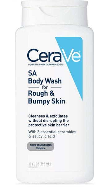 CeraVe Body Wash with Salicylic Acid | Fragrance Free Body Wash to Exfoliate Rough and Bumpy Skin | Allergy Tested | 10 Ounce