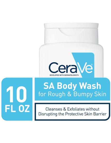 CeraVe Body Wash with Salicylic Acid | Fragrance Free Body Wash to Exfoliate Rough and Bumpy Skin | Allergy Tested | 10 Ounce