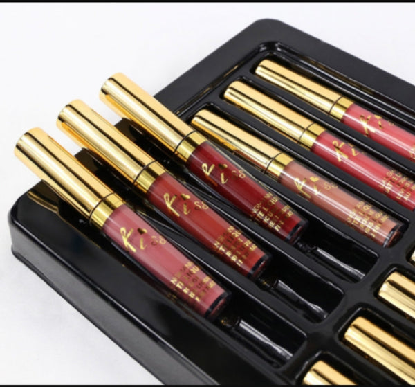 Langmanni 12pcs Classic Tint Soft Matte Liquid Lipstick Set L9800