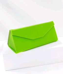 Foldable Glasses Case, Magnetic with Triangle Fold in PU Leather for All Glasses