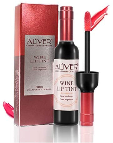 Wine Lip Tint  Waterproof Wine Lip Stain, Long Lasting Matte Liquid Wine Bottle Lipstick Lip Gloss for Women Makeup