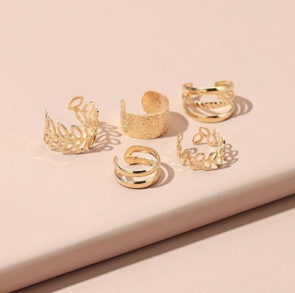 5 Pcs Hollow Out Ear Cuff.