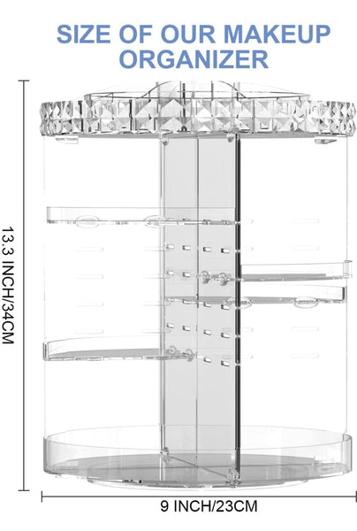 Miserwe Makeup Organizer 360 Degree Rotation 7 Layers Adjustable Storage Different Kinds of Cosmetics Multi-Function Large Capacity Makeup Storage Organizer Great for Bathroom Dresser Vanity