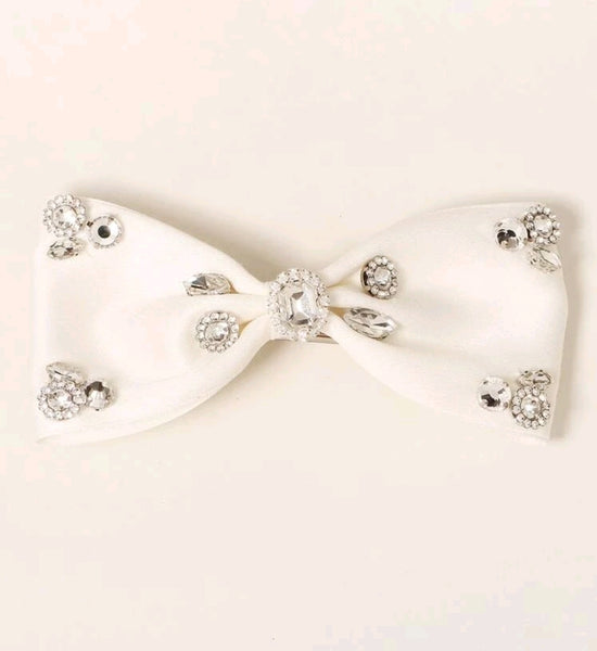 2pcs Rhinestone Bow Decor Hair Pin