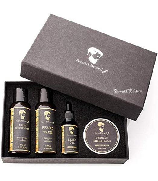 Beard Grooming kit for Men Care - Unscented Beard Oil, Beard Shampoo Wash, Beard Conditioner Softener, Fragrance Free Beard Balm Leave in Wax Butter - for Styling Shaping & Growth set