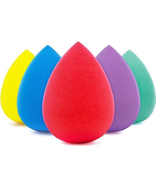 BEAKEY 5 Pcs Makeup Sponge Set, Foundation Blending Beauty Sponge, Flawless for Liquid, Cream, and Powder, Multi-colored Makeup Sponges