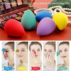 BEAKEY 5 Pcs Makeup Sponge Set, Foundation Blending Beauty Sponge, Flawless for Liquid, Cream, and Powder, Multi-colored Makeup Sponges