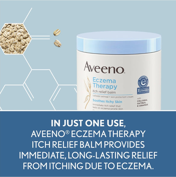 Aveeno Eczema Therapy Itch Relief Balm with Colloidal Oatmeal & Ceramide for Dry Itchy Skin, Non-Greasy, Steroid-, Fragrance- & Paraben-Free Moisturizing Skin Protectant Cream, 11 oz