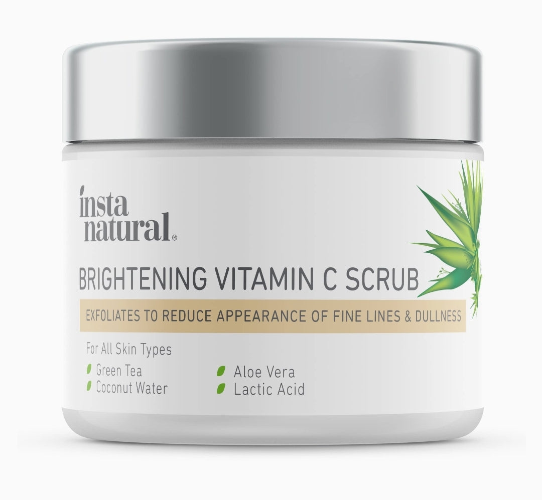 InstaNatural Vitamin C Face Polish Scrub and Face Exfoliator, Face Exfoliating Scrub, Face Scrubber Exfoliator and Pore Minimizer, Exfoliating Face Wash and Facial Scrubs for Women