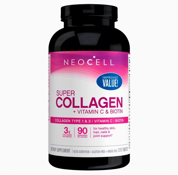 NeoCell Super Collagen + Vitamin C & Biotin, Dietary Supplement, Package May Vary, White, 270 Count