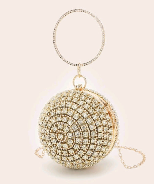 Rhinestone Decor Stone Studded Clutch.