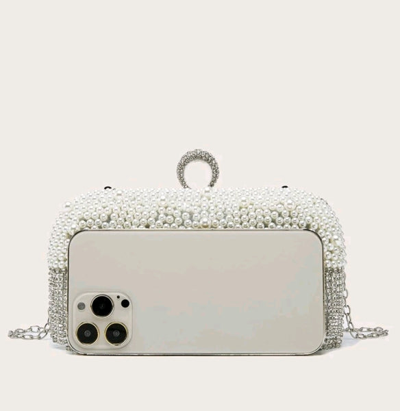 Rhinestone Decor Box Bag.