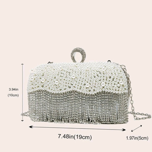 Rhinestone Decor Box Bag.