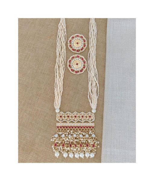 Pachi Kundan Pearl Mala.