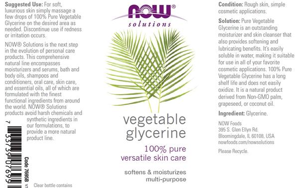 Vegetable Glycerine, NOW Foods