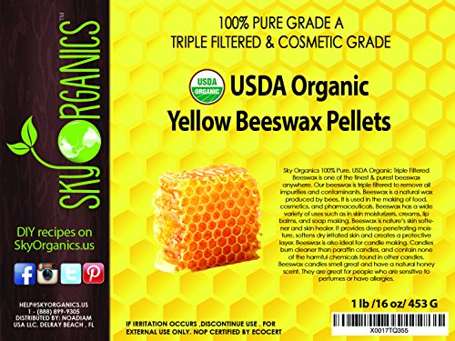 Sky Organics, Organic, White/Yellow Beeswax Pellets