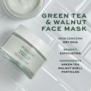 REVOLUTION SKINCARE

GREEN TEA AND WALNUT EXFOLIATING FACE MASK